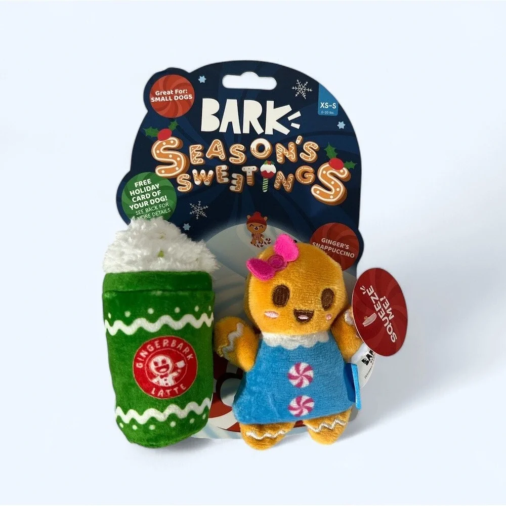 Bark Box Seasons Sweetings Ginger Snappuccino Dog Toy Xs-S For Small Dogs 